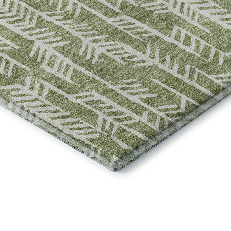 Tapis vert Prisco lavable à la machine de qualité supérieure, Tapis de couloir 2 pi 3 po x 7 pi 6 po