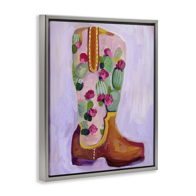 Cadre flottant Desert Day Dream, design par Ashley Davis, H 21 po x l 17 po, Cadre flottant gris lustré