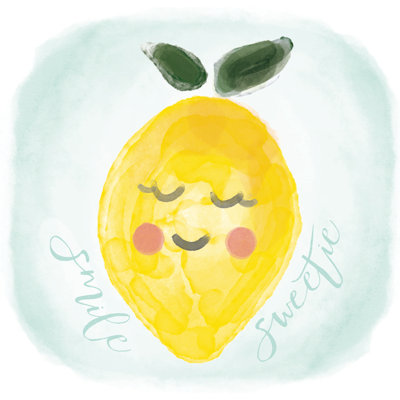 Smile Sweetie Lemon Drop - Wrapped Canvas Painting