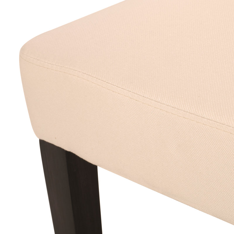 Chaises de salle à manger rembourrées Lira, Tissu beige, Noir