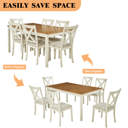 Gracie Oaks 7-piece Solid Wood Farmhouse Dining Table Set With 6 Chairs ...