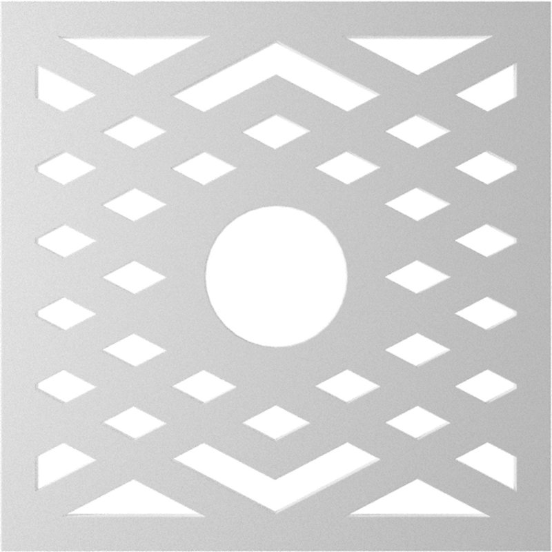 Médaillon de plafond à chevron en PVC de qualité architecturale 32 po x 8 pi 1/4 po x P 1 po, H 18 po x l 18 po x P 0,5 po