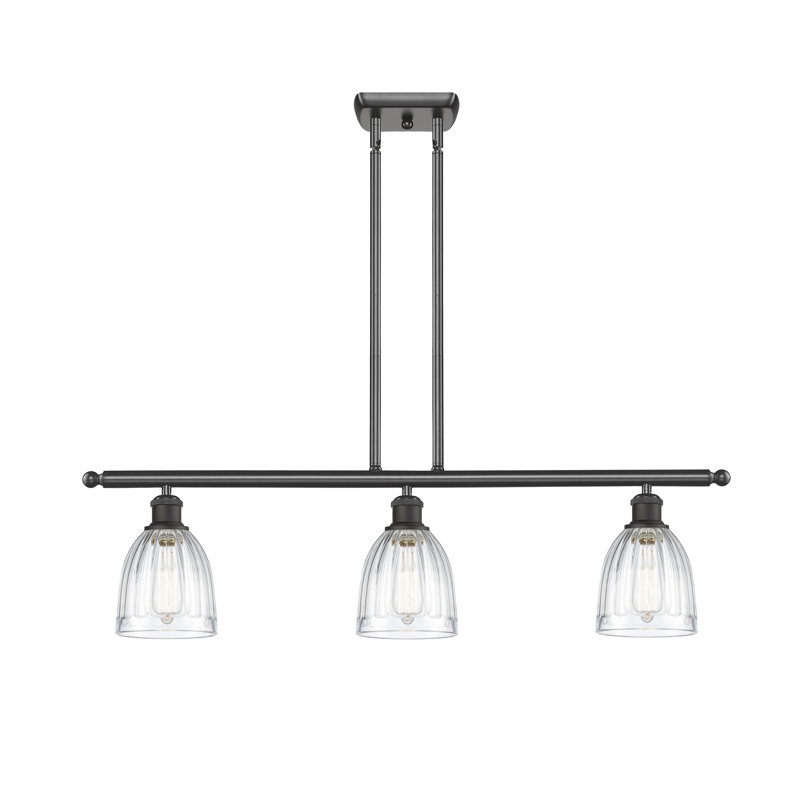 Dunder 3 - Light Kitchen Island Pendant, 6 Watt Vinage LED Bulb, Oil Rubbed Bronze