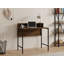 Bureau polyvalent avec structure en métal, couleur noyer et noir, 35,4 x 29,5 x 19,7 pouces | 100% panneau de particules enduit de mélamine, épaisseur: 0,7 pouce | Tablette supérieure: 35,4 po x 5,5 po | Design industriel élégant, rangement supplémentaire-829715348