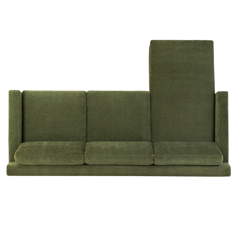 Dalijah Velvet Reversible Chaise Sectional In Distressed Green