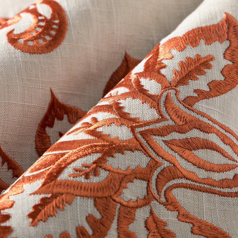 Housse de coussin décoratif floral Neva 20 po, Épice