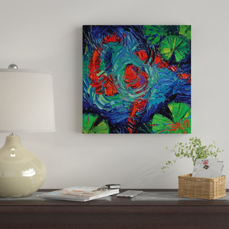 Turquoise Swirls par Mona Edulesco - impression sur toile tendue, H 12 po x l 12 po x P 1,5 po, Toile tendue, Pas de tapis