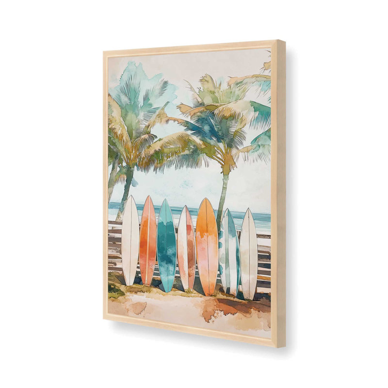 «Tropical Board», reproduction encadrée, H 17 po x l 13 po, Érable brut