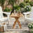 Sturdy Natural Teak Wood Square Coffee Table With Heavy Duty X Shaped Support Legs And Breathable Slatted Tabletop For Balcony Patio Backyard Garden