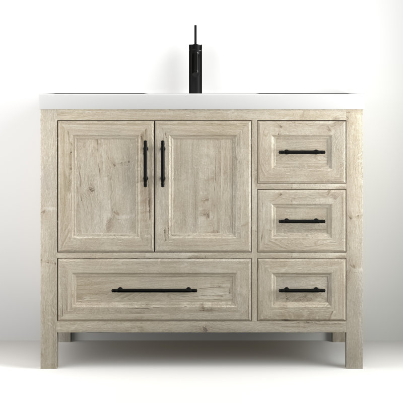 Ensemble de meuble-lavabo sur pied 42 po Vivian, Chêne clair