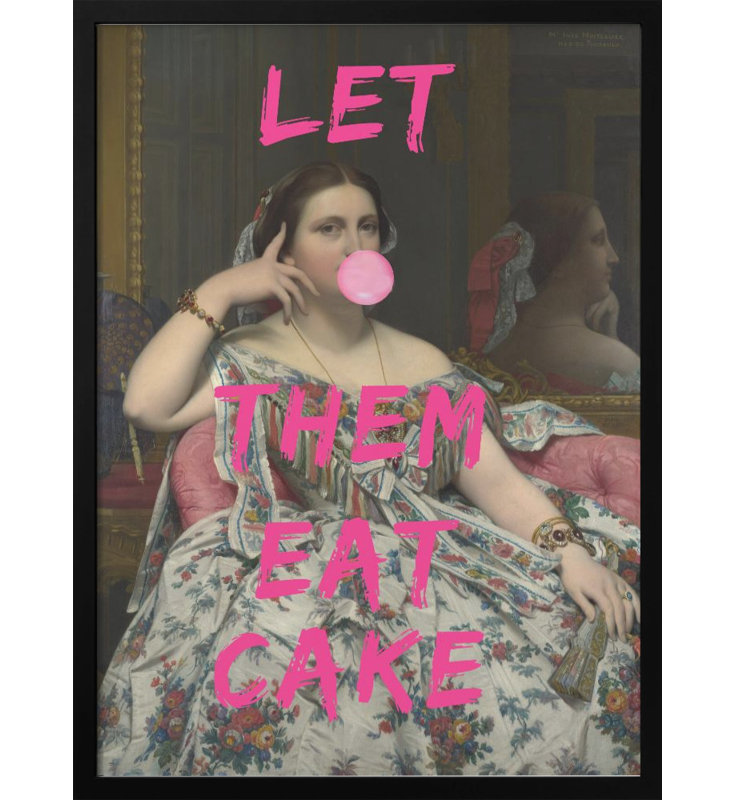 Pop Art & Retro "Let Them Eat Cake" Framed Print Wall Art, 20" H x 16" W