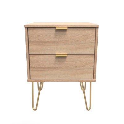 Turah 2 Drawer Bedside Cabinet (Ready Assembled)