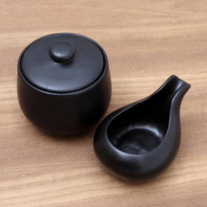 Ceramic Sugar And Creamer Set with Lid