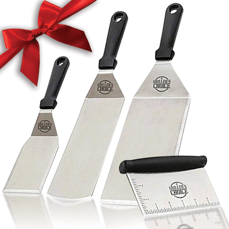 Griller's Choice Stainless Steel BBQ Griddle Spatula Set