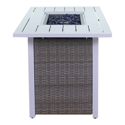 Santa Fe Rectangle Propane Fire Pit With 18 Lbs Of Blue Fire Glass