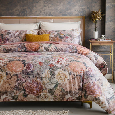 Housse de couette 100% coton grand format - Ensemble de housse de couette à motif floral rétro avec fermeture à glissière et attaches d'angle, ensemble de literie 3 pièces luxueux et soyeux pour toutes les saisons