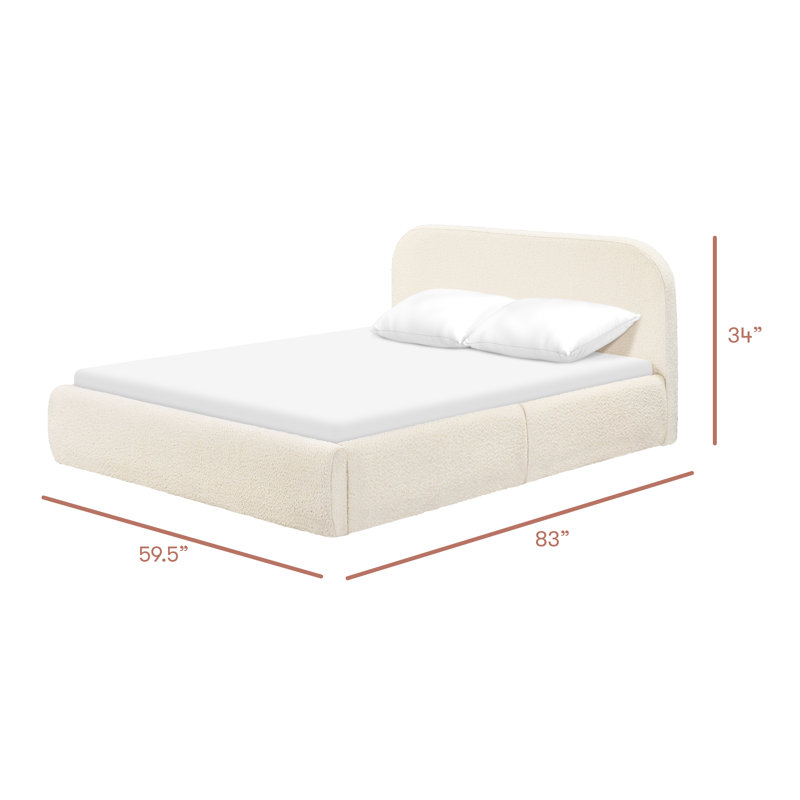 Nara Twin Bed, Performance Ivory Boucle, Full