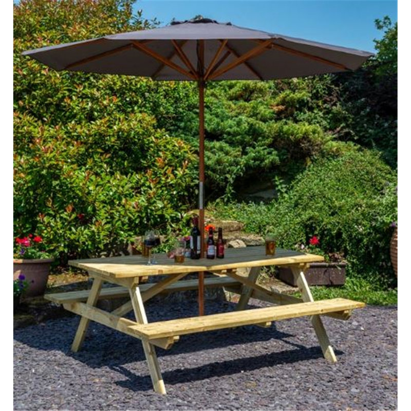 Bretha 4 - Person Patio Dining Set with Rectangular Table, Grey, 27.3cm H x 180cm W x 180cm D