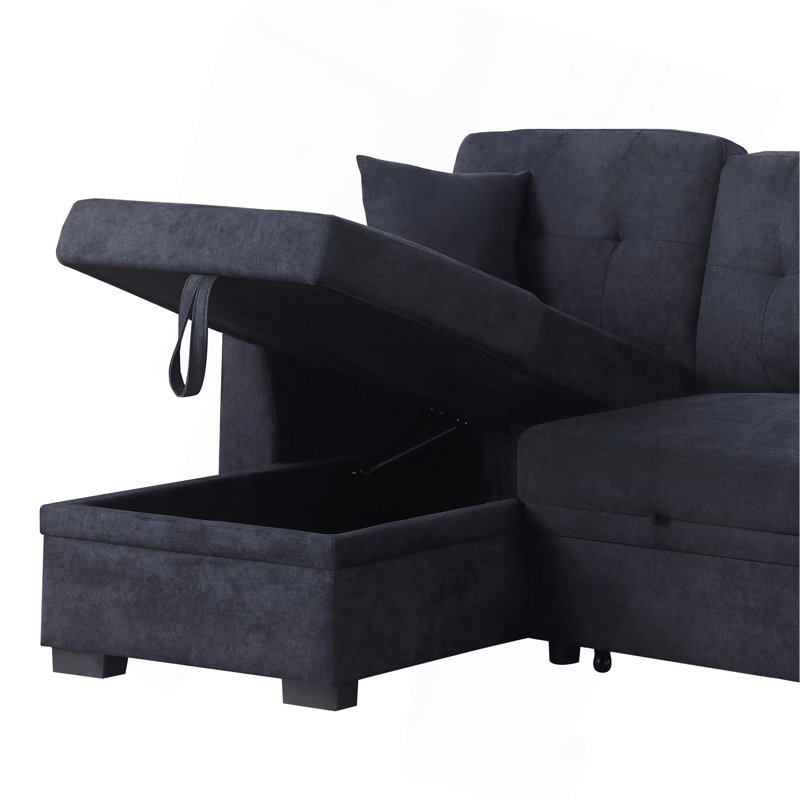 Sectional Sofa Bed, Dark Blue
