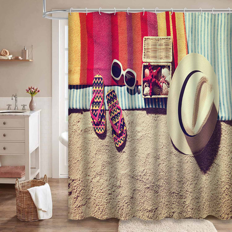 Rideau de douche Sandy Beach Summer Space, L 72 po x l 72 po