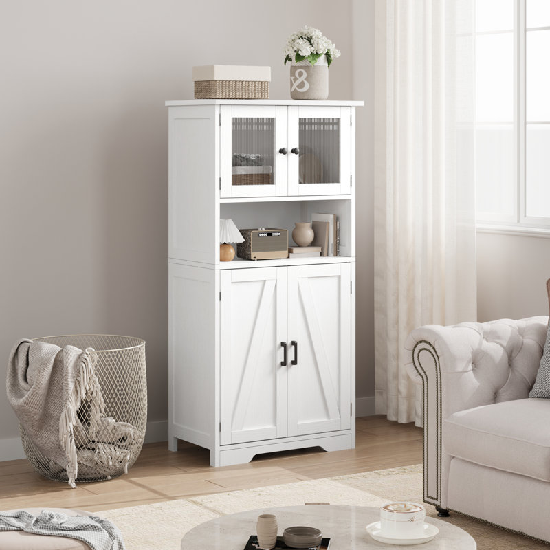 Armoire à linge autoportante Zigle, Blanc