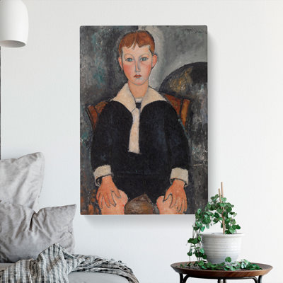 Boy in Sailor Suit by Amedeo Modigliani - Wrapped Canvas
