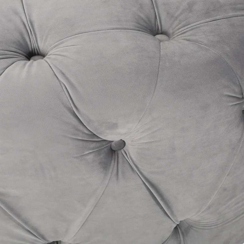 Velours gris avec l 40,28 po Largeur, hauteur, 17,87 po, matériau, profondeur, assise élégante