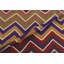 Tapis bleu / brun / rouille en laine noué à la main à motif de chevrons 4 pi 10 po x 6 pi 8 po Cedorah