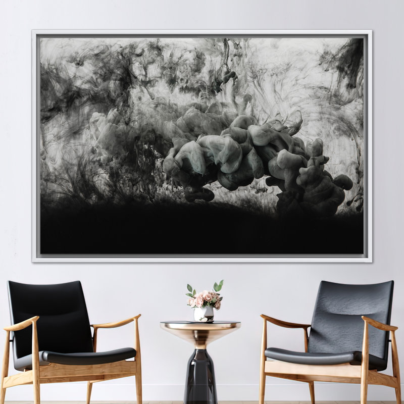 Art sur toile noir, impression fumée, décoration murale fumée, art sur toile fumée noire, art noir et gris, art sur toile contemporain, toile abstraite,