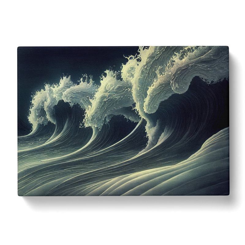 Moody Japanese Wave - Wrapped Canvas