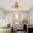 20" Lotus Design  Fabric Farmhouse Bladeless Ceiling Fan With Remote Control For Indoor--Not Included Bulbs