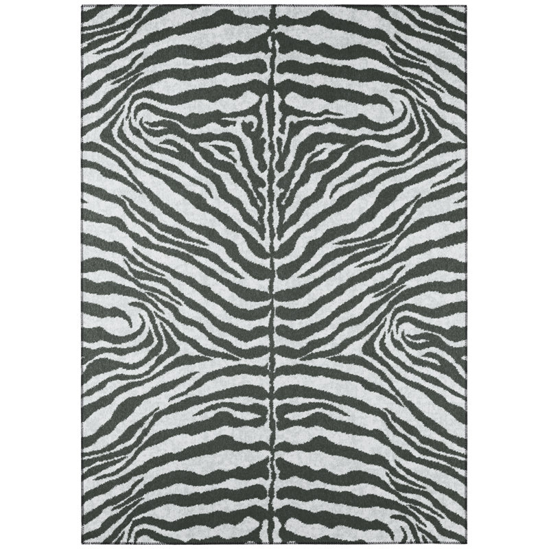 Chenille Washable Animal Print Indoor / Outdoor Rug, Rectangle 3' x 5'