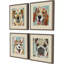 Dog Collage II S / 4, impression encadrée sur papier, 4 pièces