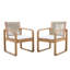 Ensemble de chaises de patio moderne, dossier en corde de bois d'acacia pour les repas en plein air