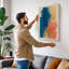 Overlapping Forms Mid-Century - Wrapped Canvas-1558850323-1558850324