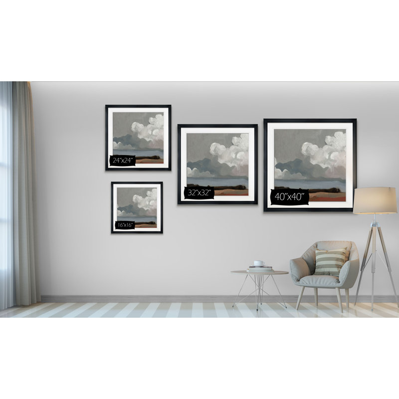 " Cloud Formation II ", 24" H x 24" W x 1.5" D, Black Framed