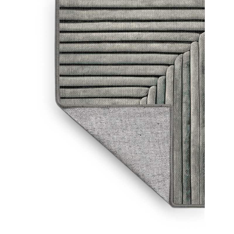 Machine Washable Gray Area Rug GSIX03650, Rectangle 3' x 5'