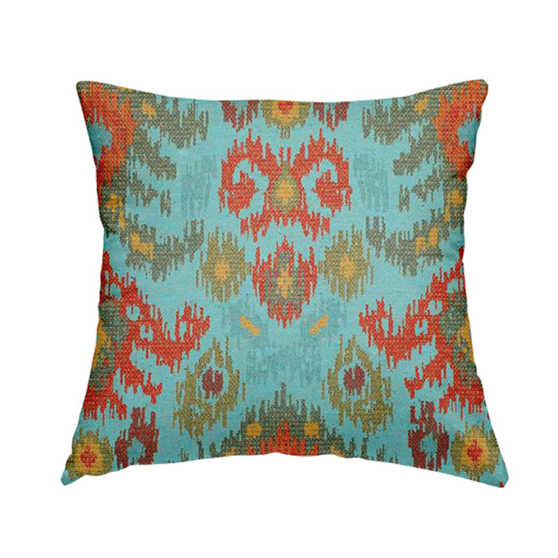 Jana Damask Square Cushion, 55cm H x 55cm W x 5cm D, Burgundy Teal