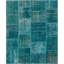 Tapis décoratif bleu sarcelle en laine noué à la main de conception unique 5 pi 7 po x 7 pi 7 po Benoué à la main Trina