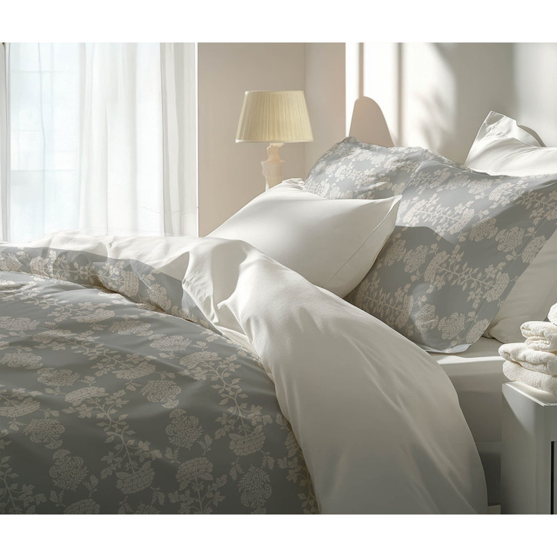 Ensemble d'édredon léger pia, Gris, Édredon grand + 2 taies d'oreiller standard