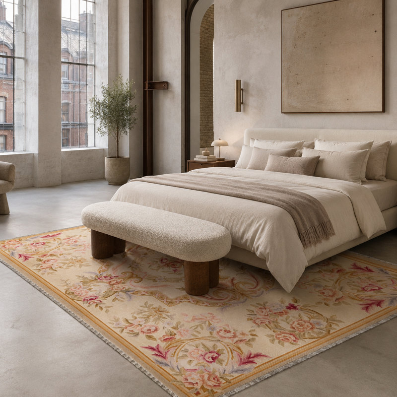 Striped Cotton and Chenille Flatweave Area Rug, 80 x 150 cm