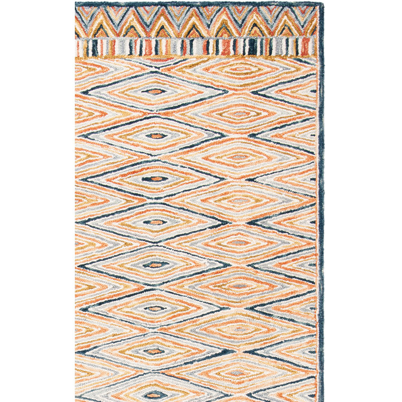Tapis doré / rouille en laine touffeté à la main Seyler, Carré 5 pi