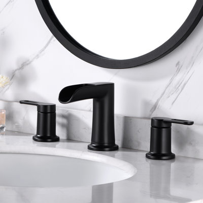 Robinet de meuble-lavabo à deux poignées espacées à 2 poignées avec drain escamotable en métal VividFall