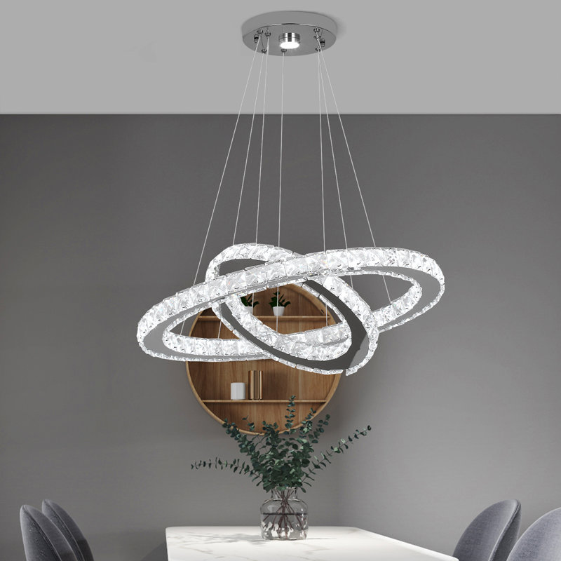 Lucchesi 2 - Light Crystal LED Chandelier, Chrome