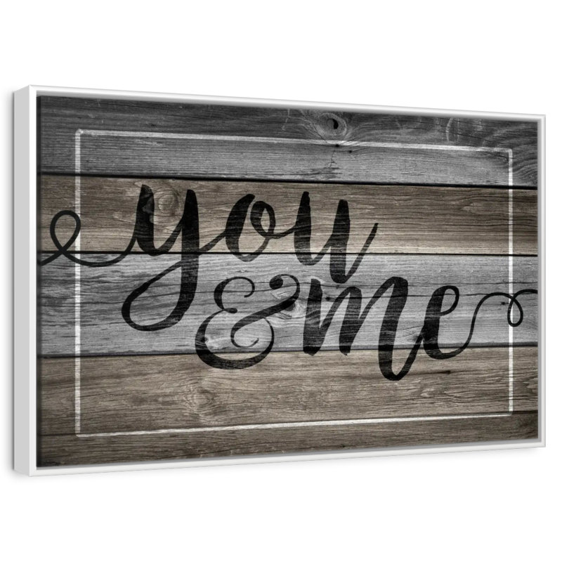 Plaque murale "You And Me", Cadre flottant blanc, 40 po x 27 po