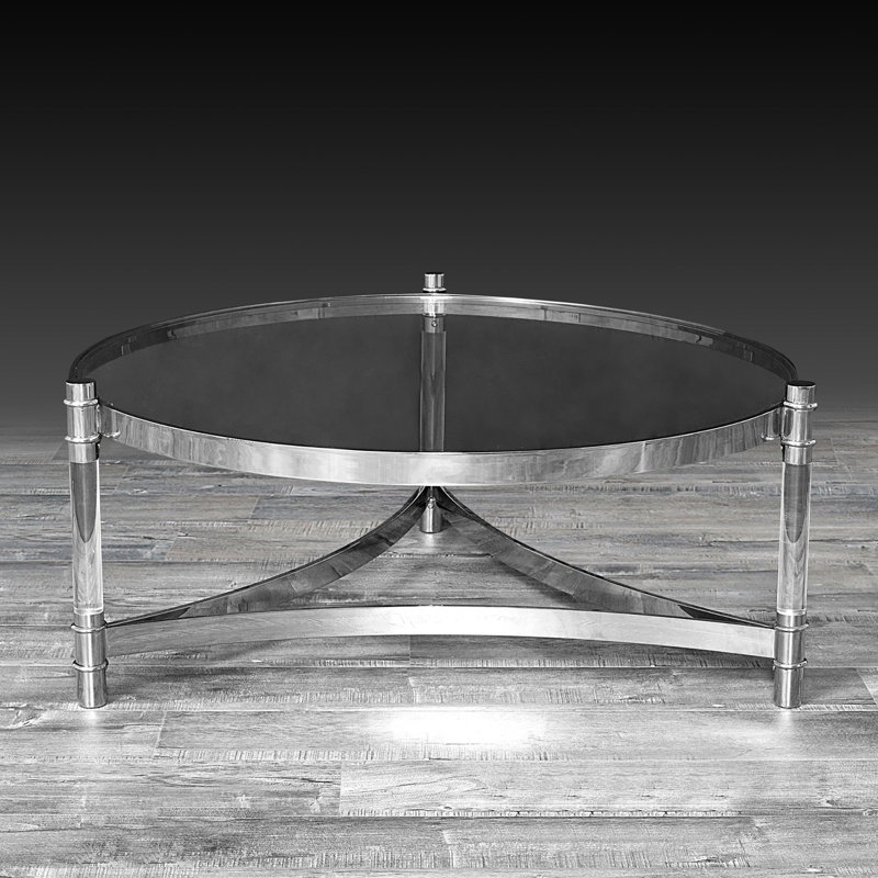 Glass Top Coffee Table, Silver