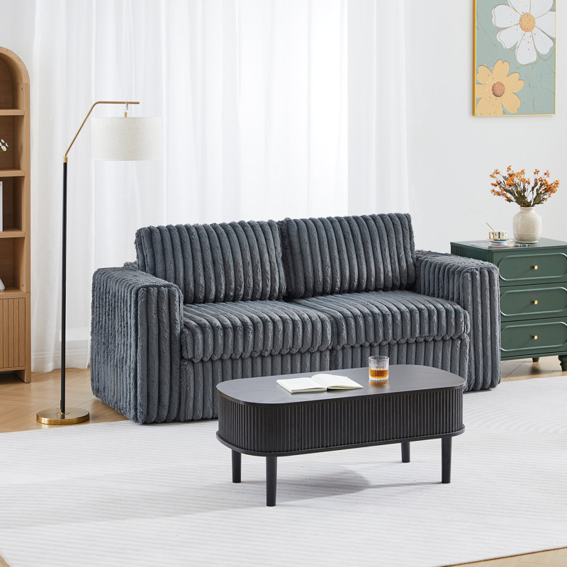 Canapé modulaire 2 places 2 places, Fausse fourrure grise