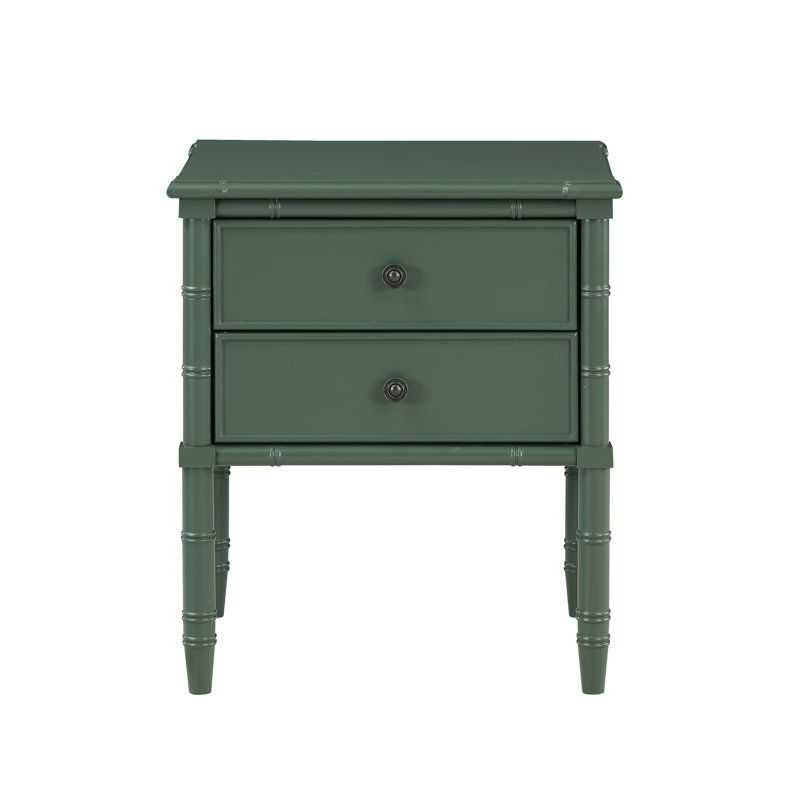 Vintage Green 2-Drawer Nightstand