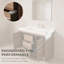 Anna 48 po L x 18 po P 2 portes et 4 tiroirs Meuble-lavabo avec évier simple et Comptoir en Céramique blanc