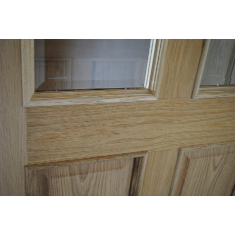 Beazer Oak 2 Panel 2 Light Clear Glass Internal Door, 68.6" W x 198.1" H